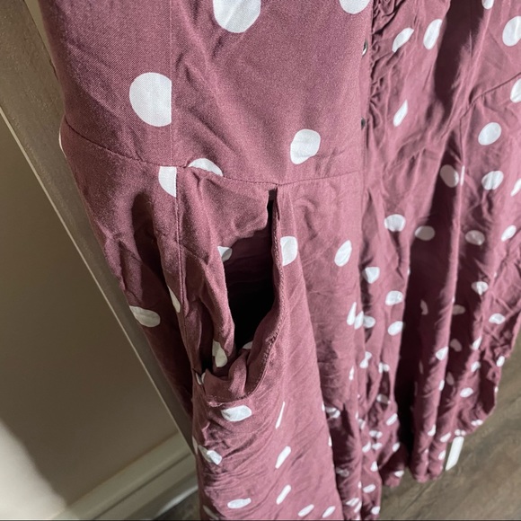 Torrid Walnut polka dot challis midi dress. Size 2. - Picture 4 of 14